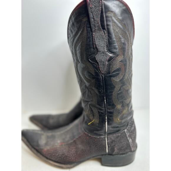 Genuine Stingray Pointed Toe Montenegro Cowboy Boots Size 27/US ~9 - Picture 3 of 16